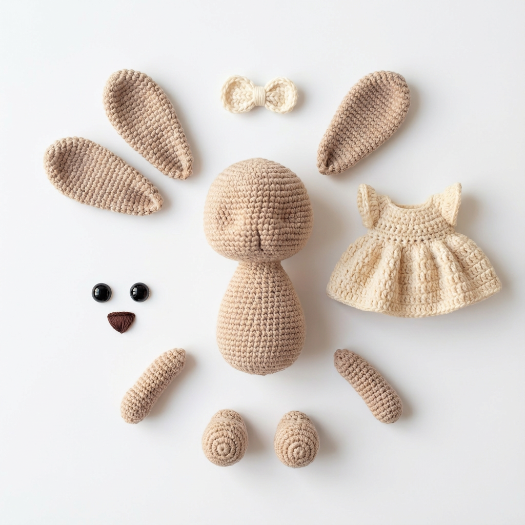 Cute Bunny Crochet Pattern PDF | Rabbit Amigurumi Crochet Pattern | Digital Download