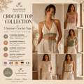Crochet Top Patterns PDF Bundle | 5 Summer Crochet Tops for Women | Digital Download