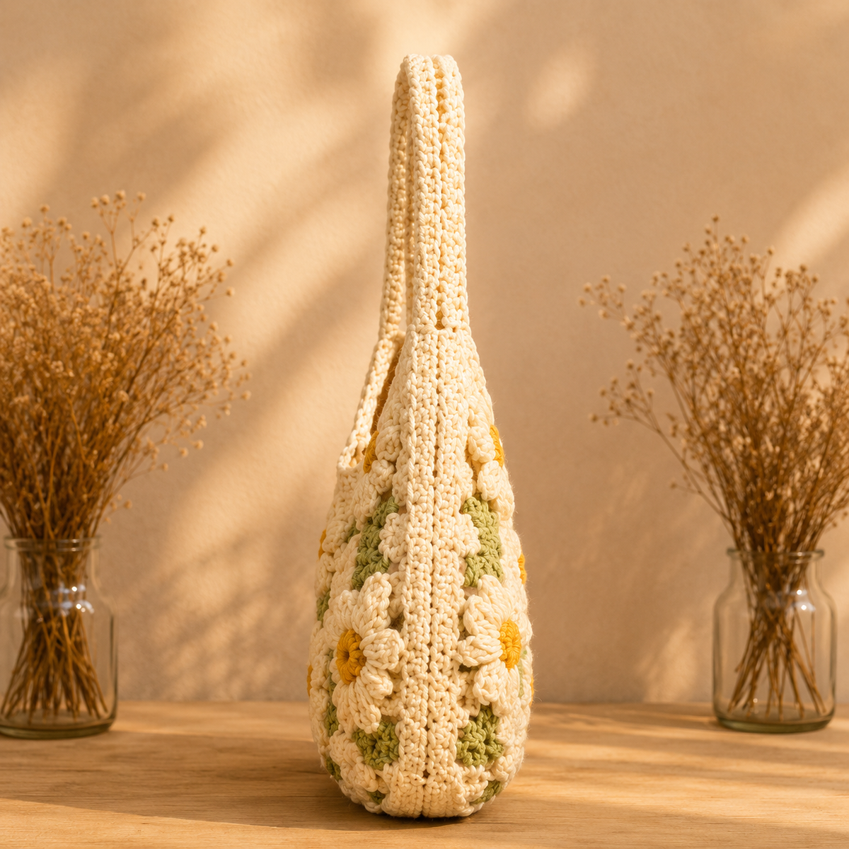 Daisy Crochet Bag Pattern PDF | Flower Shoulder Bag Pattern | Crochet Tote Bag Digital Download