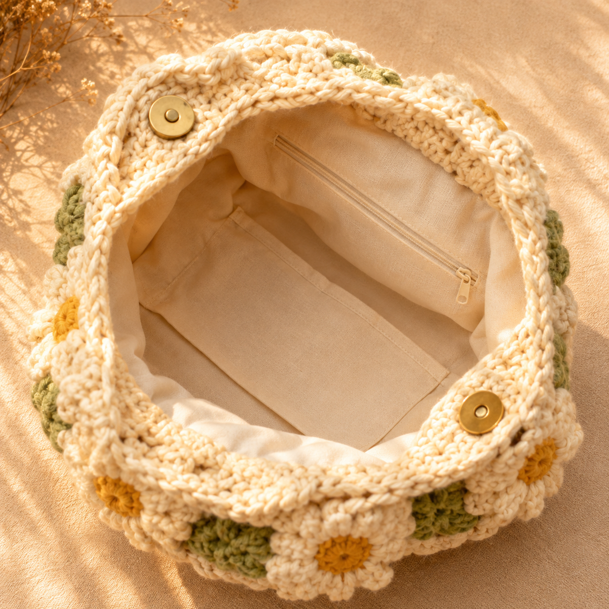 Daisy Crochet Bag Pattern PDF | Flower Shoulder Bag Pattern | Crochet Tote Bag Digital Download