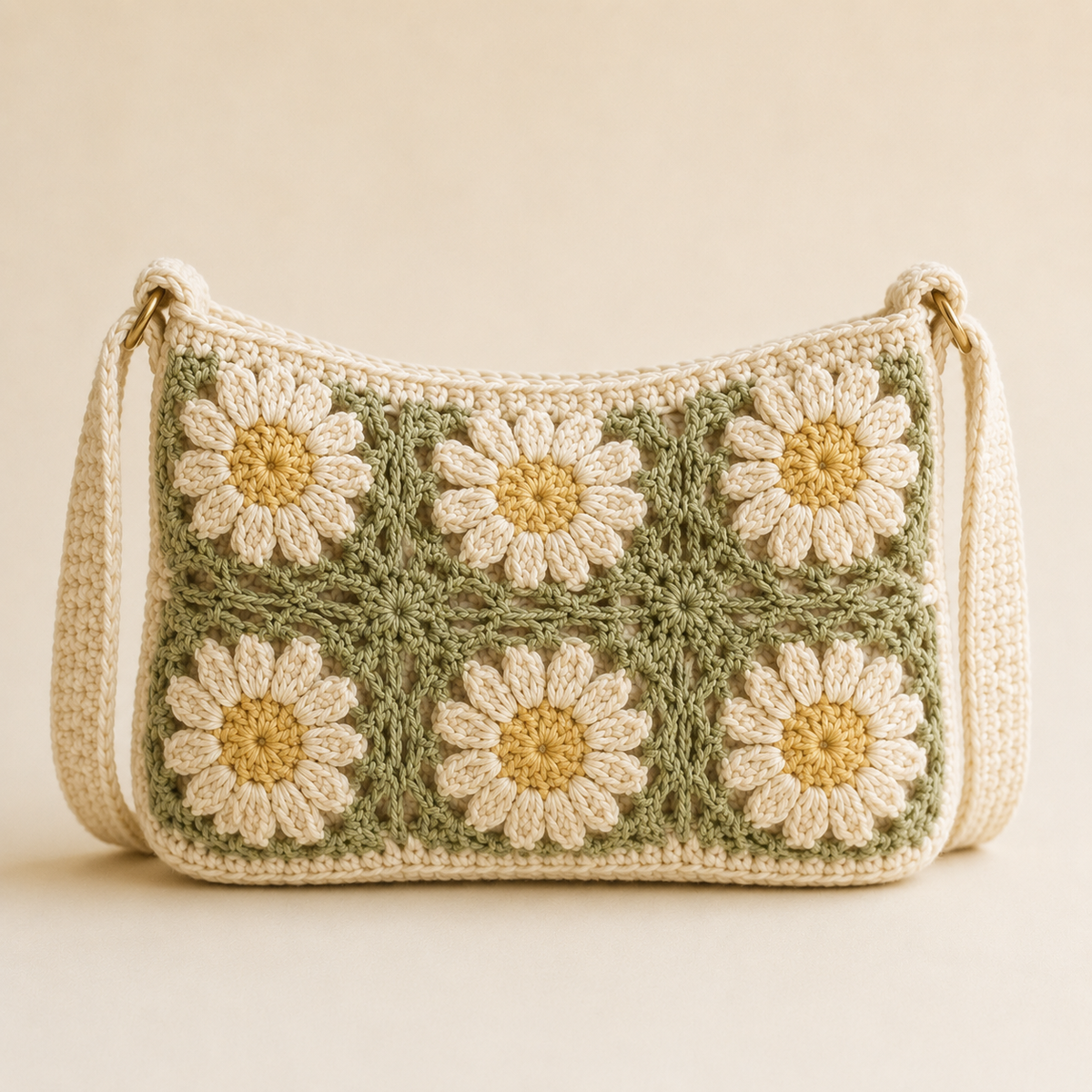 Daisy Bloom Crochet Bag Pattern PDF | Floral Crochet Shoulder Bag | Digital Download