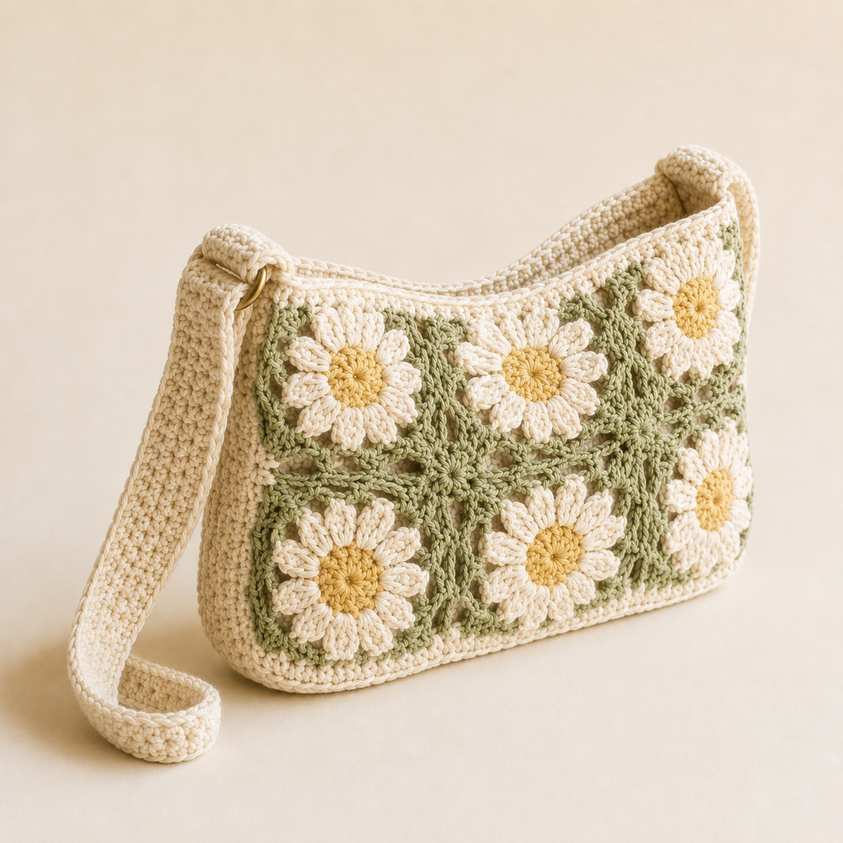 Daisy Bloom Crochet Bag Pattern PDF | Floral Crochet Shoulder Bag | Digital Download