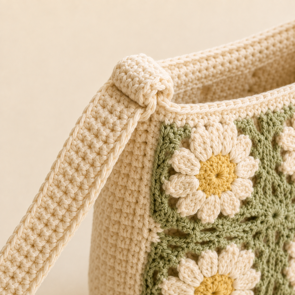 Daisy Bloom Crochet Bag Pattern PDF | Floral Crochet Shoulder Bag | Digital Download
