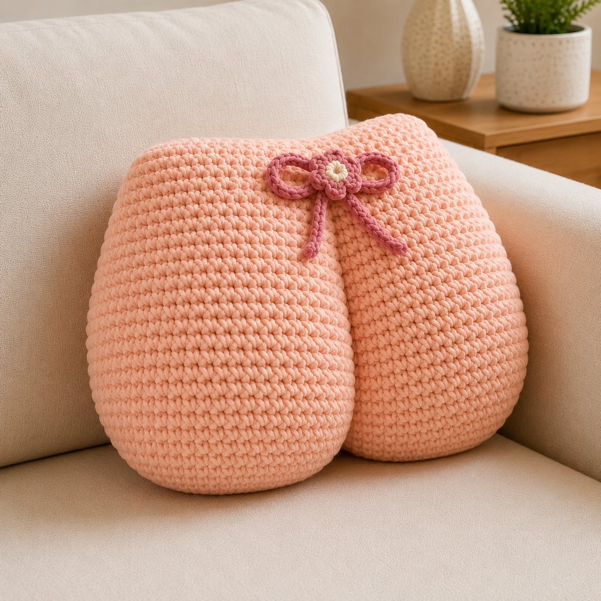 Crochet Butt Cushion Pattern, Funny Crochet Pillow Pattern, Crochet Seat Cushion PDF, DIY Chair Cushion, Digital Download