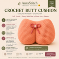 Crochet Butt Cushion Pattern, Funny Crochet Pillow Pattern, Crochet Seat Cushion PDF, DIY Chair Cushion, Digital Download