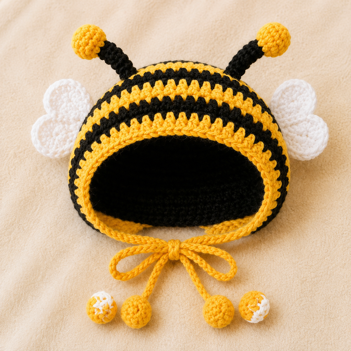 Bumblebee Cat Hat Crochet Pattern PDF, Bee Cat Bonnet Pattern, Crochet Cat Hat, Pet Bee Costume, Cute Cat Accessory, Instant Download