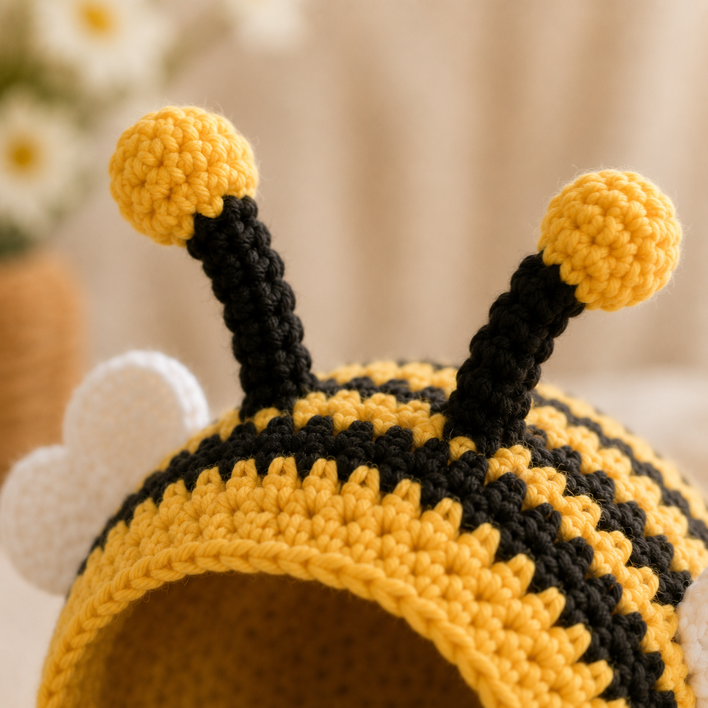 Bumblebee Cat Hat Crochet Pattern PDF, Bee Cat Bonnet Pattern, Crochet Cat Hat, Pet Bee Costume, Cute Cat Accessory, Instant Download