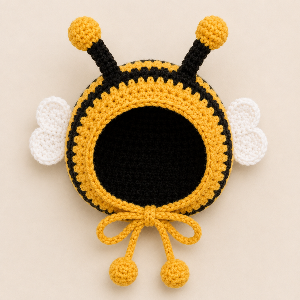 Bumblebee Cat Hat Crochet Pattern PDF, Bee Cat Bonnet Pattern, Crochet Cat Hat, Pet Bee Costume, Cute Cat Accessory, Instant Download
