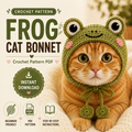 Frog Cat Bonnet Crochet Pattern, Frog Hat for Cats PDF, Crochet Cat Hat Pattern, Pet Accessory Pattern, Instant Download