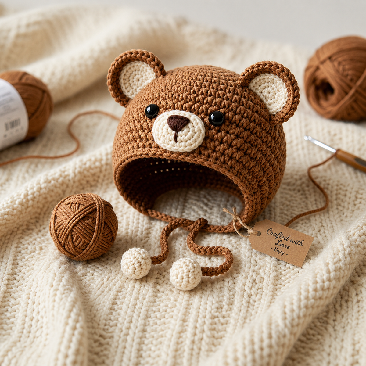 Teddy Bear Cat Bonnet Crochet Pattern, Crochet Cat Hat PDF, Bear Ear Cat Bonnet, Pet Hat Pattern, Cat Costume Crochet, Digital PDF