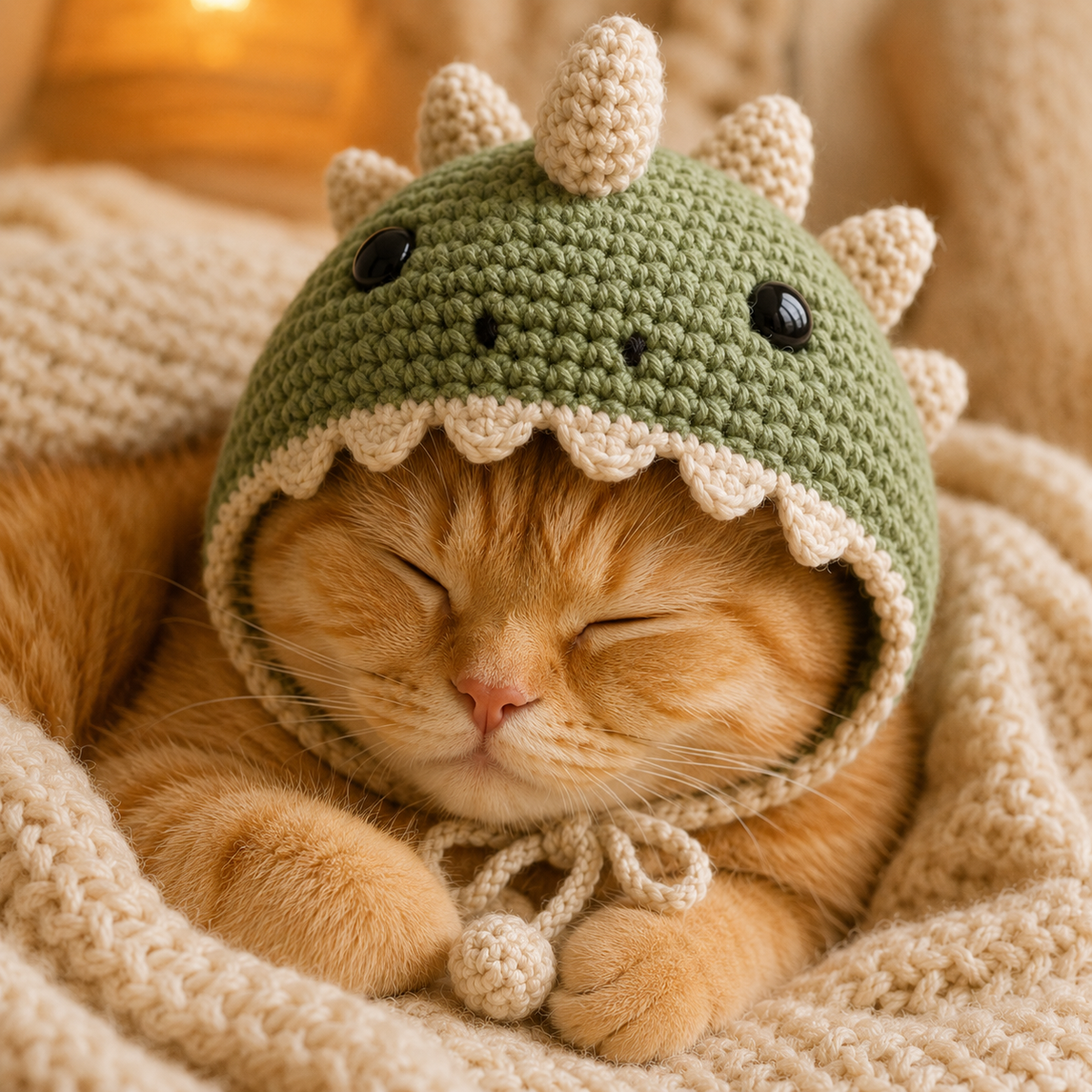 Dinosaur Cat Bonnet Crochet Pattern PDF, Crochet Cat Hat Pattern, Dino Pet Bonnet, Cat Hat Crochet Pattern, Pet Accessory PDF