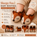 Sleepy Fox Baby Booties Crochet Pattern PDF, Fox Baby Shoes Pattern, Crochet Baby Booties, Newborn Gift, 3 Sizes, Instant Download