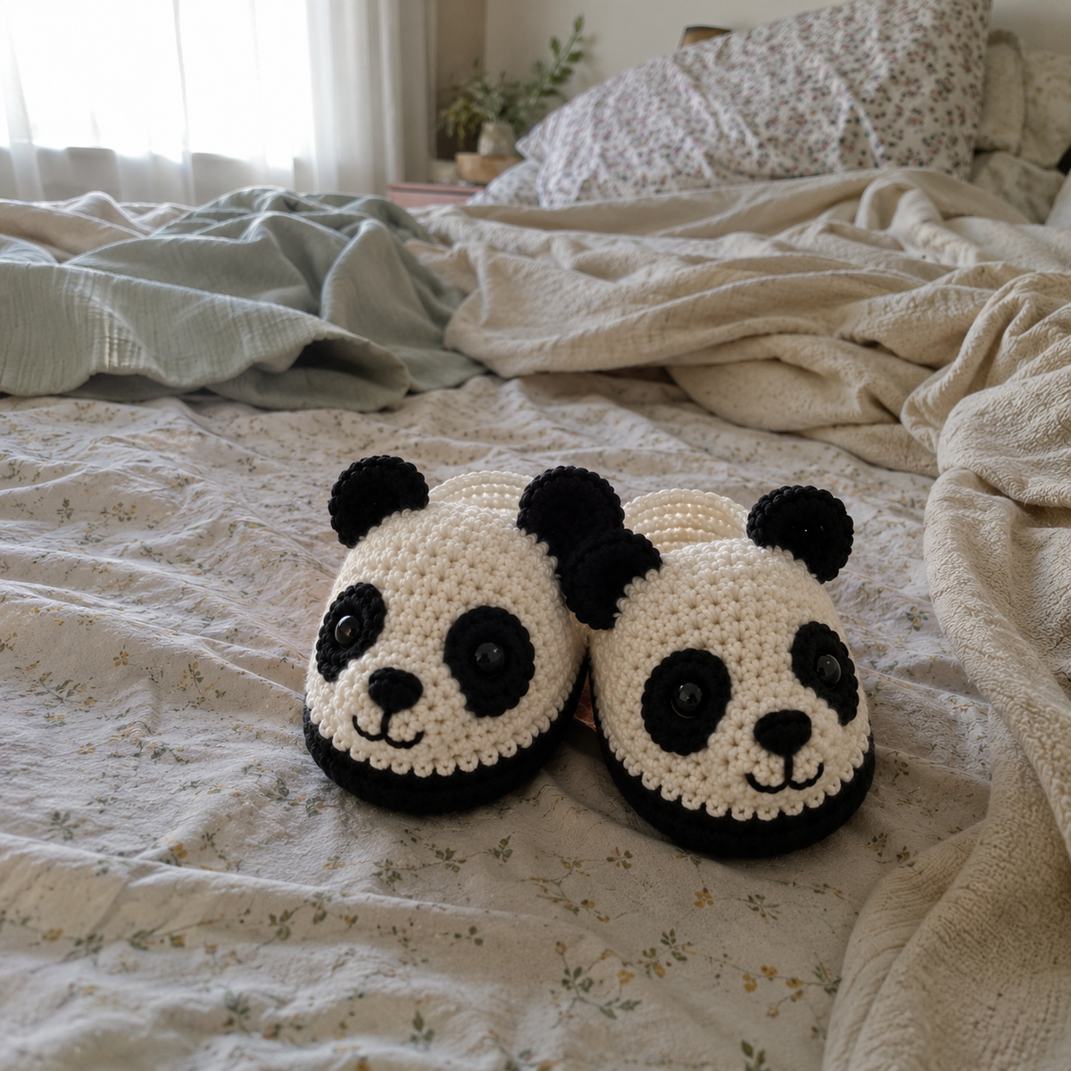 Panda Baby Booties Crochet Pattern PDF, Panda Bear Baby Shoes Pattern, 5 in 1 Crochet Booties, Baby Shower Gift, Easy Crochet PDF