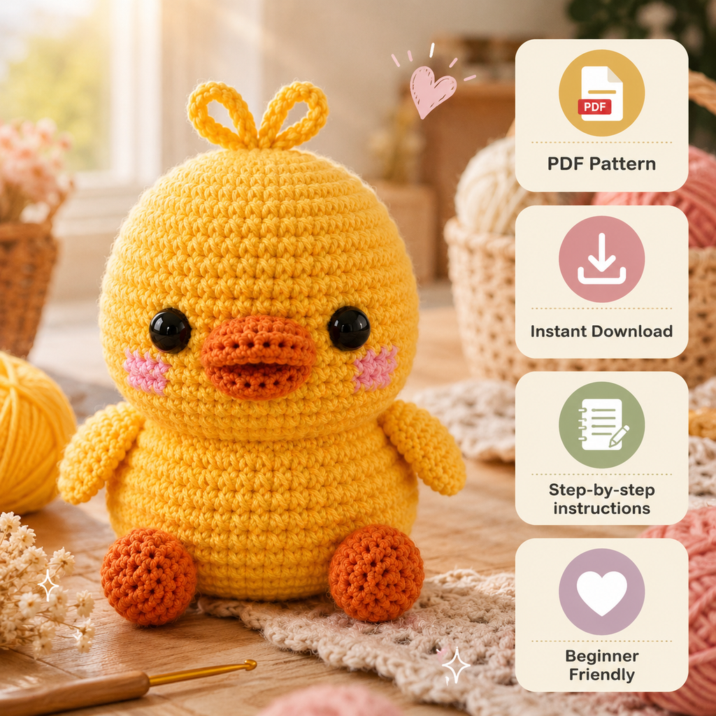 Cute Duck Amigurumi Crochet Pattern PDF | Easy Duck Crochet Pattern | Digital Download