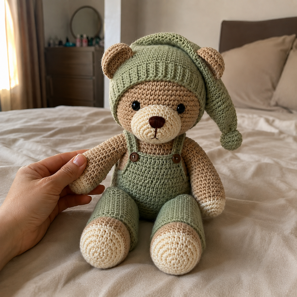 Sleepy Bear Amigurumi Crochet Pattern PDF, Teddy Bear Crochet Pattern, Crochet Bear Doll, Amigurumi Bear Pattern, Beginner Crochet PDF