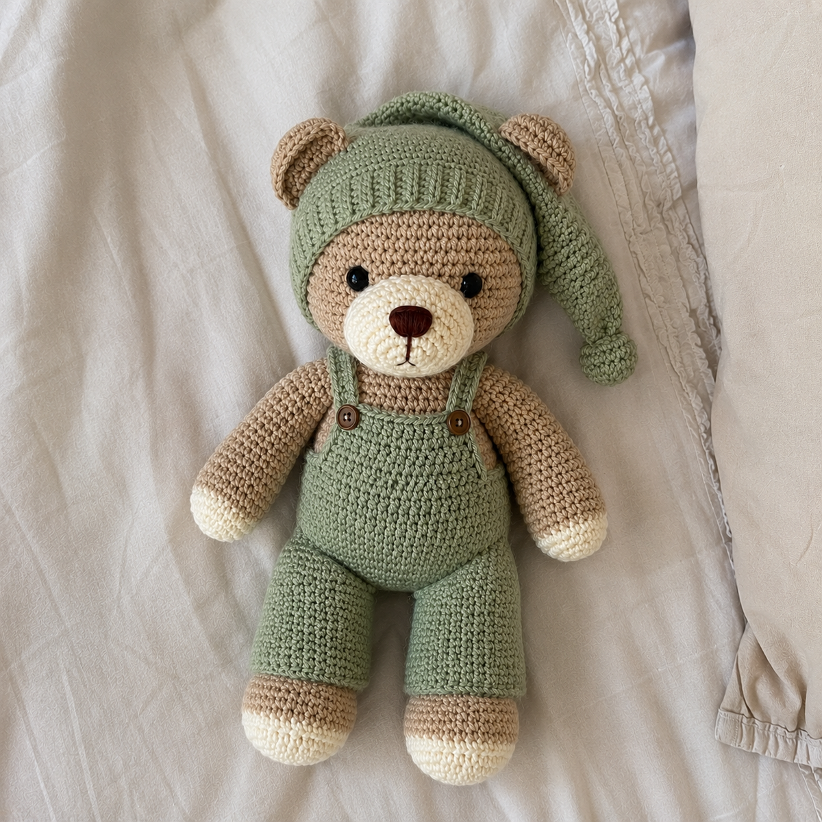 Sleepy Bear Amigurumi Crochet Pattern PDF, Teddy Bear Crochet Pattern, Crochet Bear Doll, Amigurumi Bear Pattern, Beginner Crochet PDF