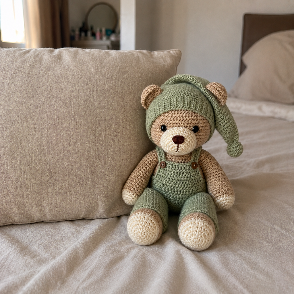 Sleepy Bear Amigurumi Crochet Pattern PDF, Teddy Bear Crochet Pattern, Crochet Bear Doll, Amigurumi Bear Pattern, Beginner Crochet PDF