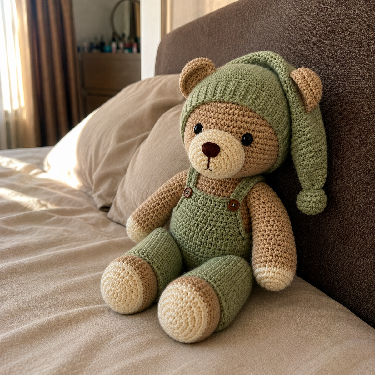 Sleepy Bear Amigurumi Crochet Pattern PDF, Teddy Bear Crochet Pattern, Crochet Bear Doll, Amigurumi Bear Pattern, Beginner Crochet PDF