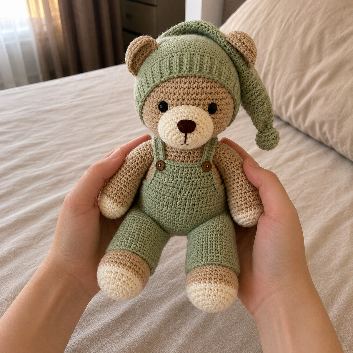 Sleepy Bear Amigurumi Crochet Pattern PDF, Teddy Bear Crochet Pattern, Crochet Bear Doll, Amigurumi Bear Pattern, Beginner Crochet PDF
