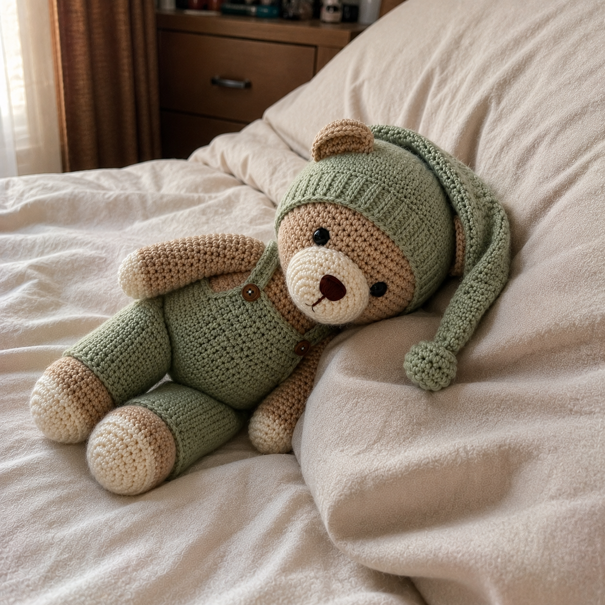 Sleepy Bear Amigurumi Crochet Pattern PDF, Teddy Bear Crochet Pattern, Crochet Bear Doll, Amigurumi Bear Pattern, Beginner Crochet PDF