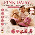 Pink Daisy Crochet Baby Boots Pattern PDF, Baby Booties Crochet Pattern, Floral Baby Shoes, Crochet Baby Boots, Baby Gift Pattern
