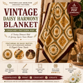 Vintage Daisy Harmony Crochet Blanket Pattern PDF | Floral Granny Square Afghan