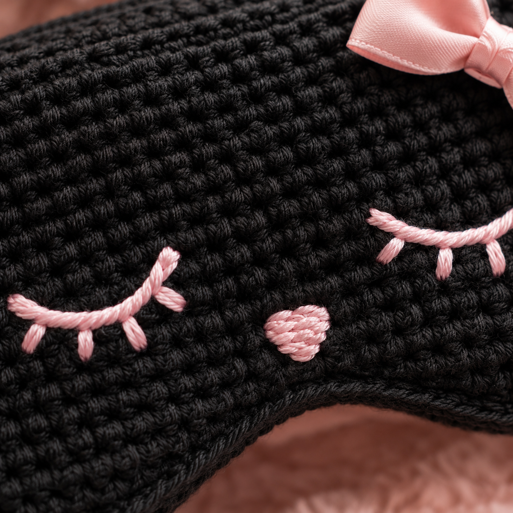 Cat Sleep Mask Crochet Pattern PDF | Midnight Kitty Eye Mask Pattern | Crochet Sleep Mask | Cat Lover Gift | Digital Download