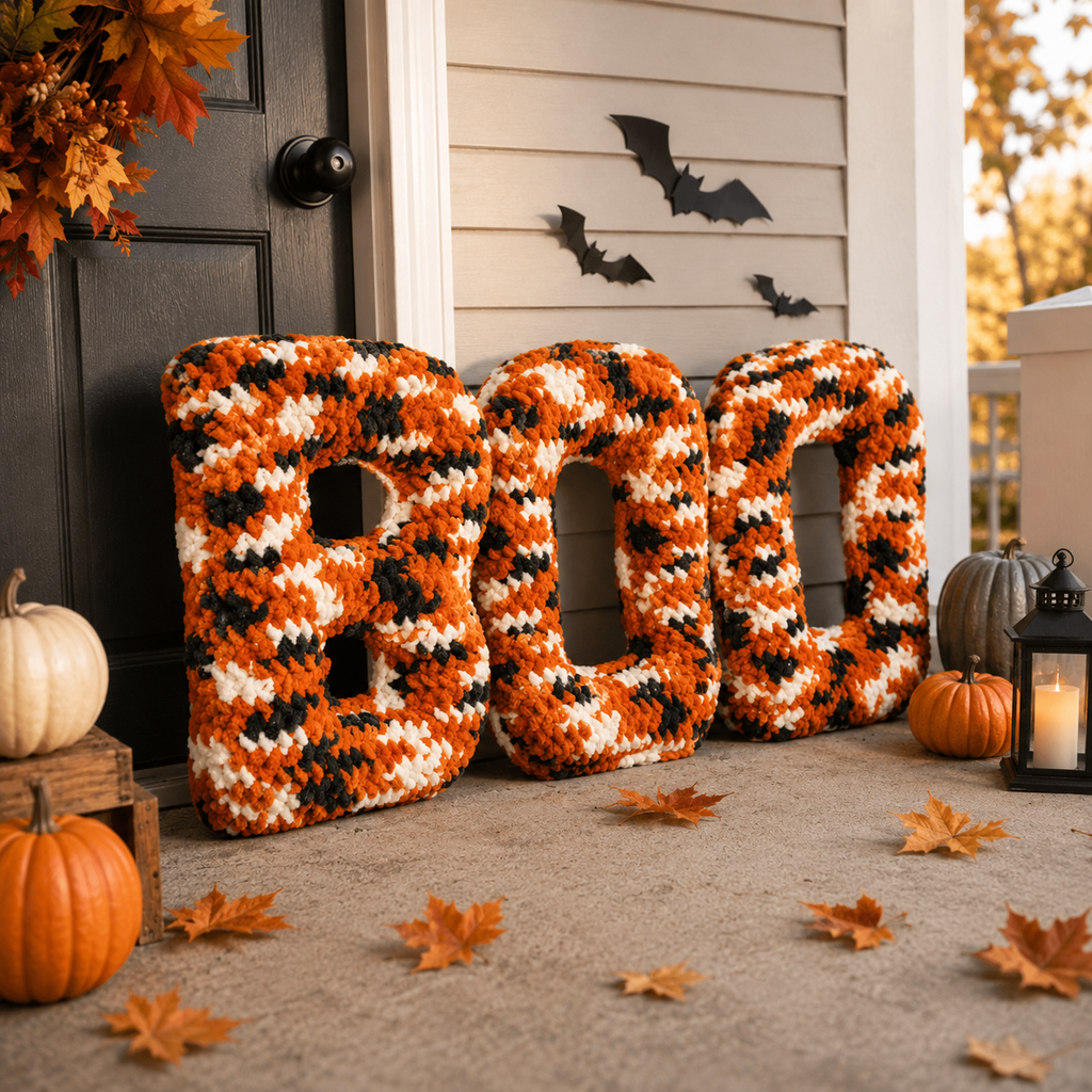 BOO Crochet Door Decor Pattern PDF | Halloween Crochet Pattern | DIY Halloween Door Decoration | Instant Digital Download