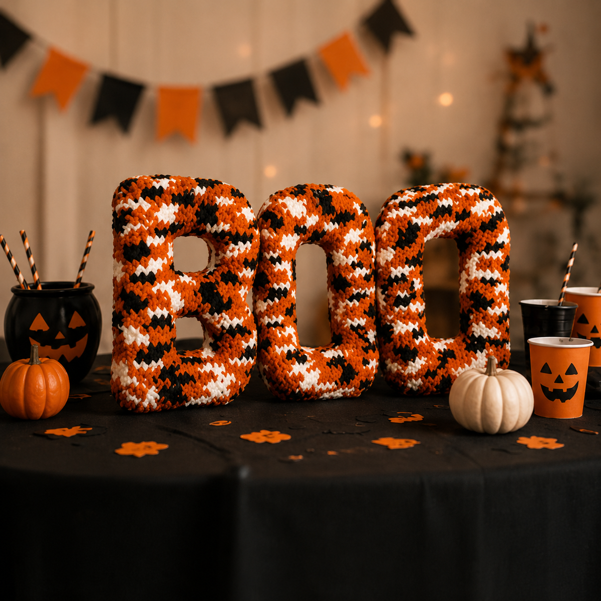 BOO Crochet Door Decor Pattern PDF | Halloween Crochet Pattern | DIY Halloween Door Decoration | Instant Digital Download
