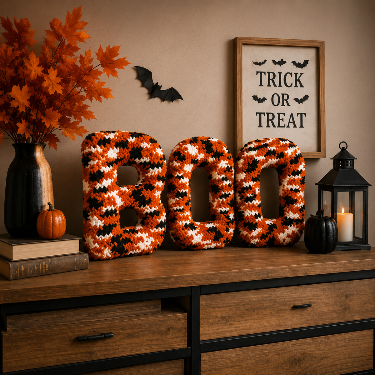 BOO Crochet Door Decor Pattern PDF | Halloween Crochet Pattern | DIY Halloween Door Decoration | Instant Digital Download