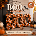 BOO Crochet Door Decor Pattern PDF | Halloween Crochet Pattern | DIY Halloween Door Decoration | Instant Digital Download