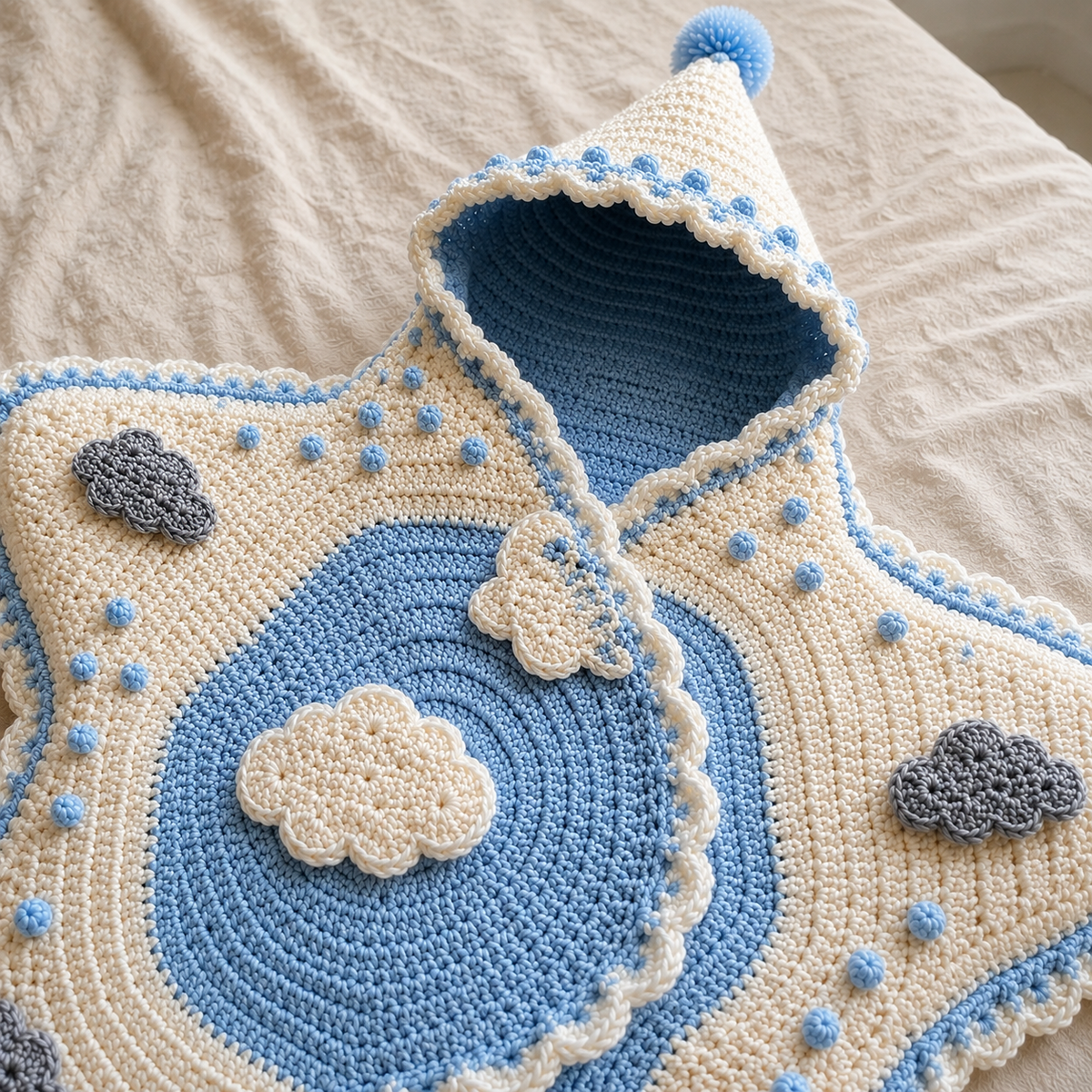 Star Baby Cocoon Crochet Pattern PDF | Hooded Star Baby Blanket | Newborn Crochet Pattern | Baby Shower Gift | Instant Download