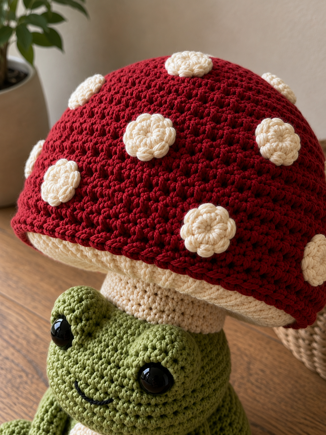 Mushroom Frog Crochet Pattern PDF, Frog Amigurumi Pattern, Cute Crochet Frog, Mushroom Doll, Digital Download