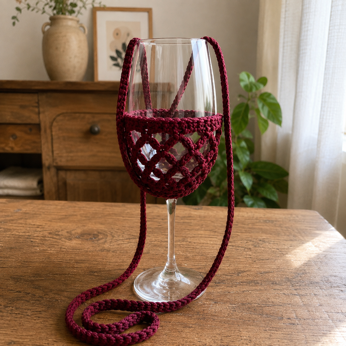 Crochet Wine Glass Holder Pattern PDF | Easy Wine Glass Cozy Crochet Pattern | Digital Download