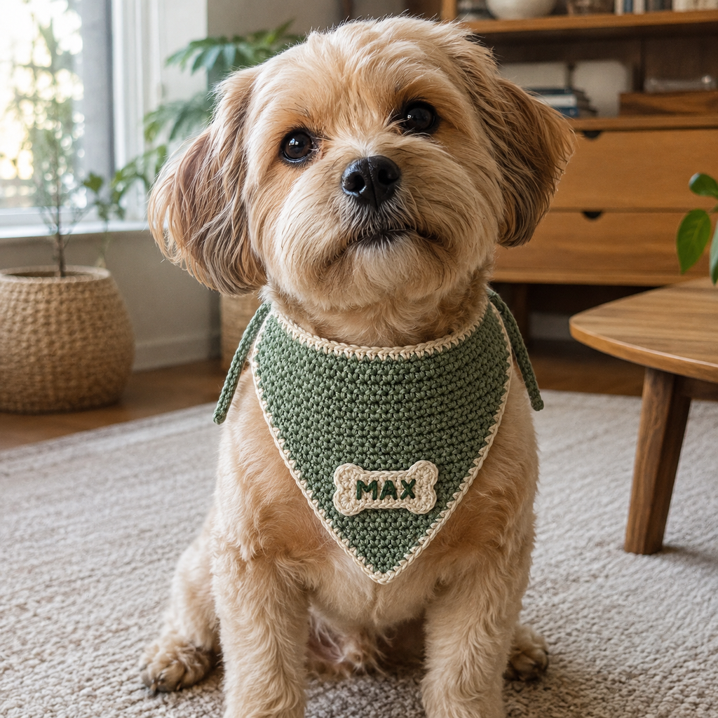 Crochet Dog Bandana Pattern PDF, Easy Pet Scarf Crochet Pattern, Dog Bandana DIY, Puppy Neckwear, Beginner Crochet Pattern, Instant Download