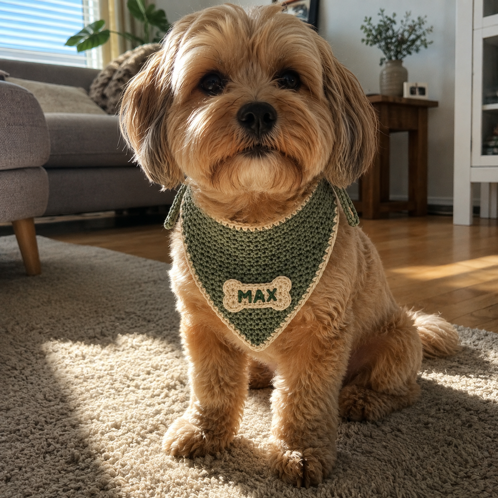 Crochet Dog Bandana Pattern PDF, Easy Pet Scarf Crochet Pattern, Dog Bandana DIY, Puppy Neckwear, Beginner Crochet Pattern, Instant Download