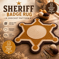 Sheriff Badge Crochet Rug Pattern PDF | Western Cowboy Star Rug Crochet Pattern | Instant Digital Download