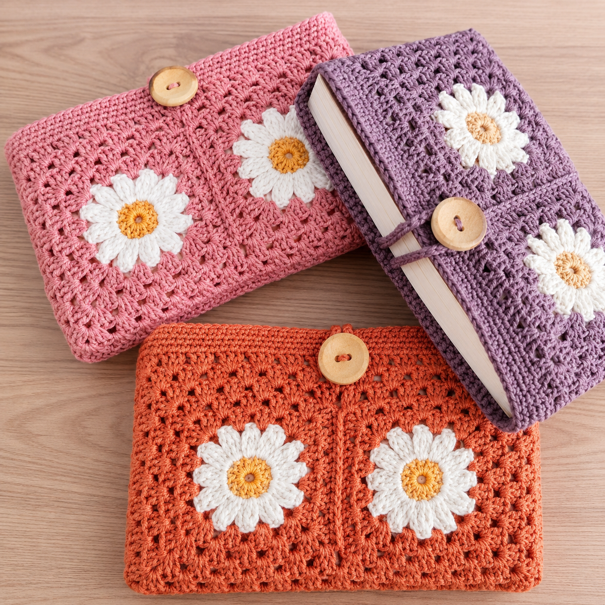 Crochet Journal Cover Pattern, Floral Granny Square Journal Cozy PDF, Crochet Notebook Cover, Book Sleeve Pattern, DIY Gift, Instant Download