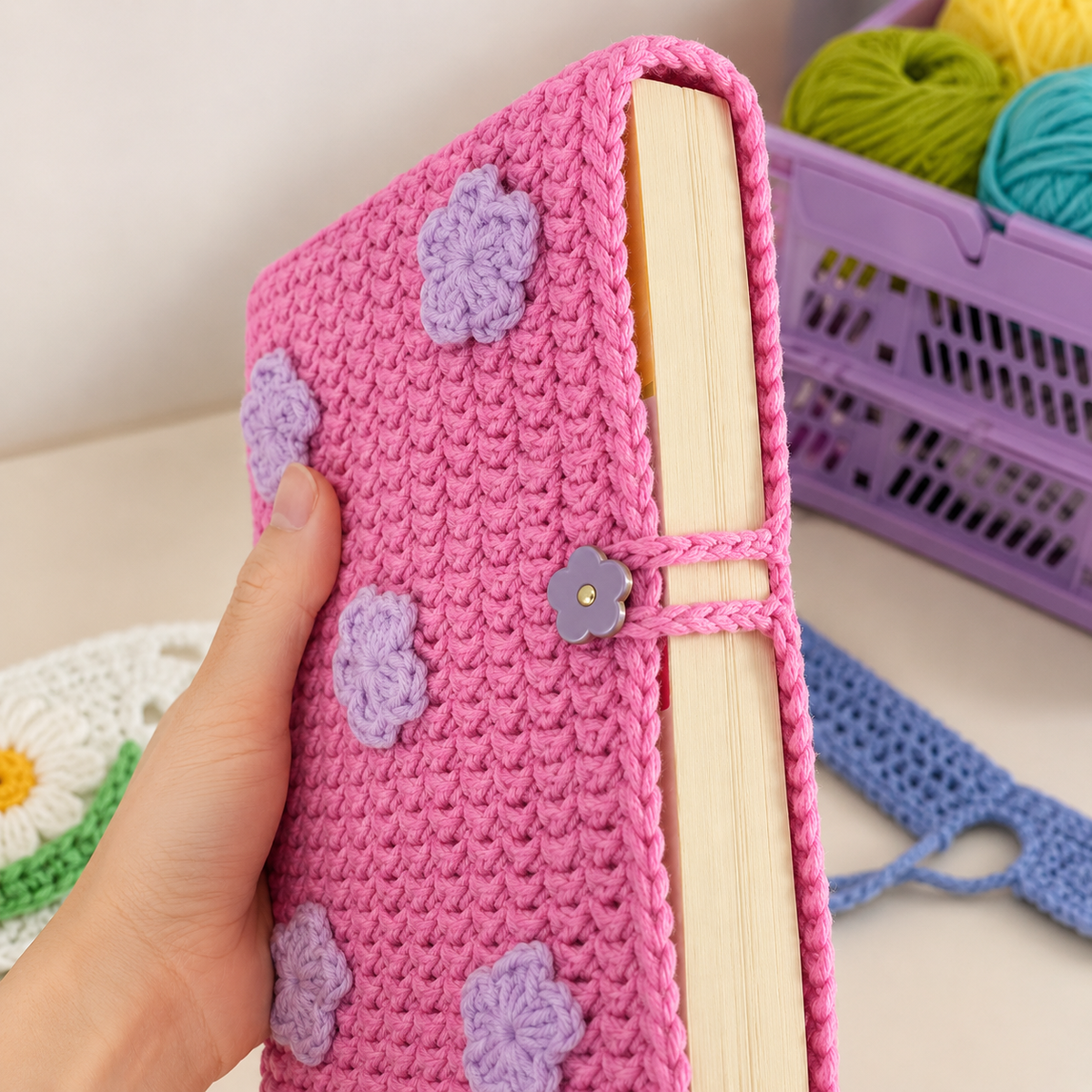 Crochet Journal Cover Pattern, Floral Granny Square Journal Cozy PDF, Crochet Notebook Cover, Book Sleeve Pattern, DIY Gift, Instant Download