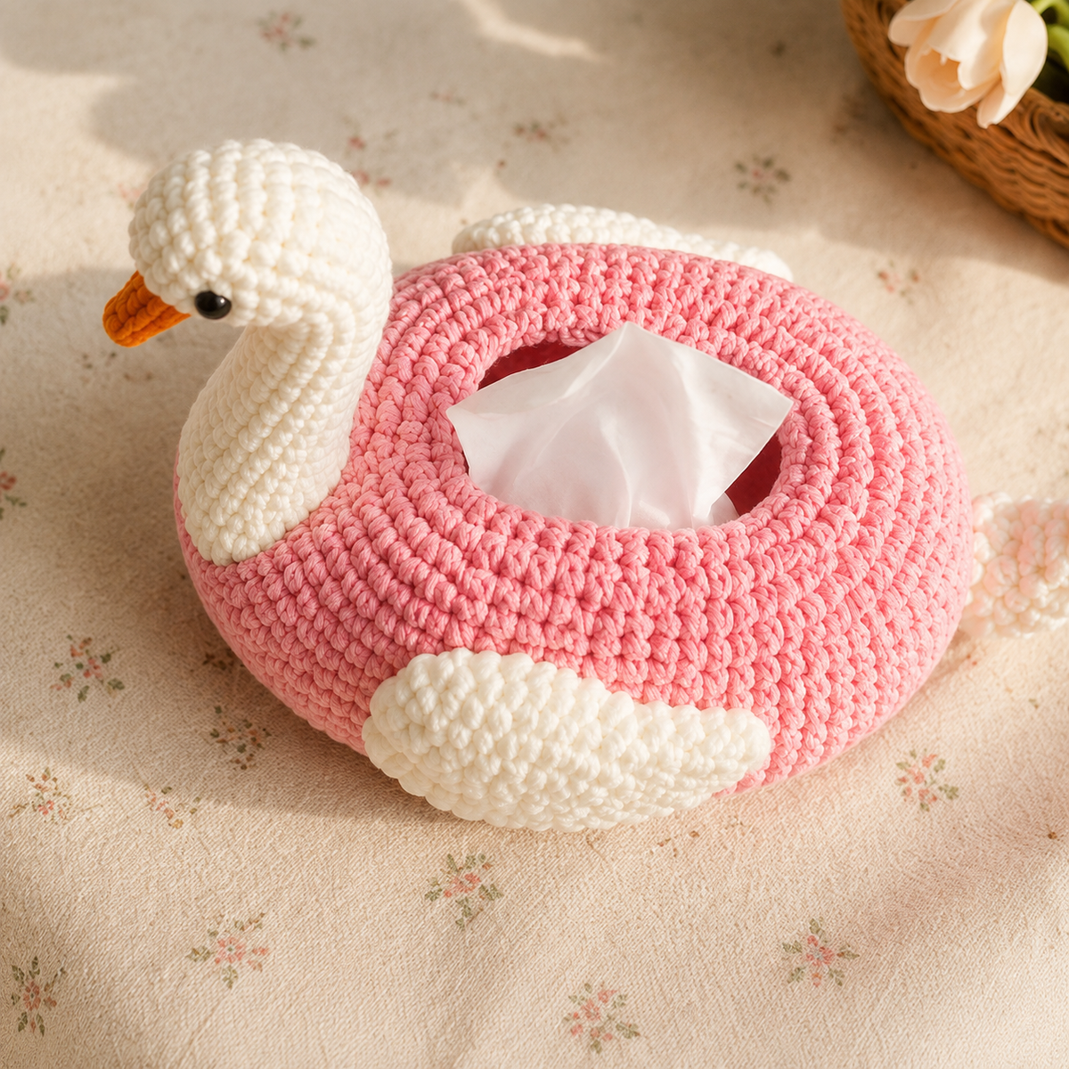 Swan Crochet Tissue Holder Pattern, Crochet Swan Tissue Cover, Swan Tissue Box Pattern, Crochet Home Decor, DIY Tissue Holder PDF
