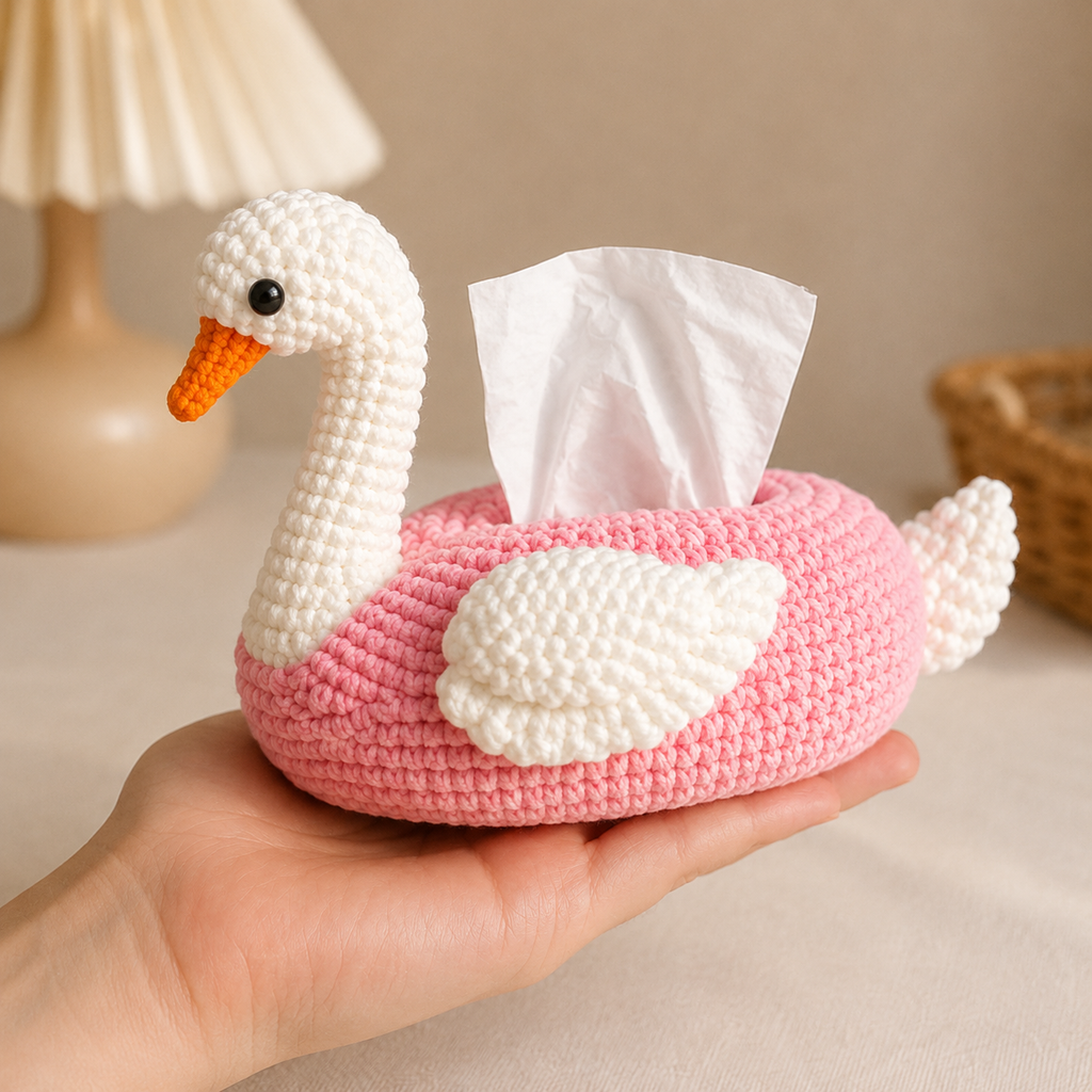 Swan Crochet Tissue Holder Pattern, Crochet Swan Tissue Cover, Swan Tissue Box Pattern, Crochet Home Decor, DIY Tissue Holder PDF