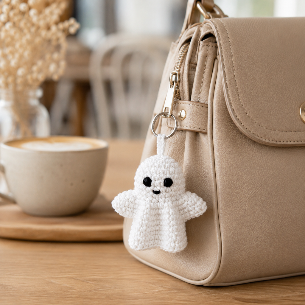 Ghost Crochet Keychain Pattern PDF | Cute Halloween Amigurumi Keyring | Easy Crochet Pattern | Instant Digital Download