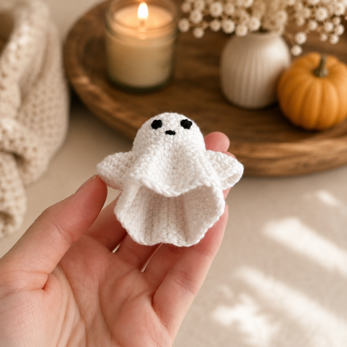 Ghost Crochet Keychain Pattern PDF | Cute Halloween Amigurumi Keyring | Easy Crochet Pattern | Instant Digital Download