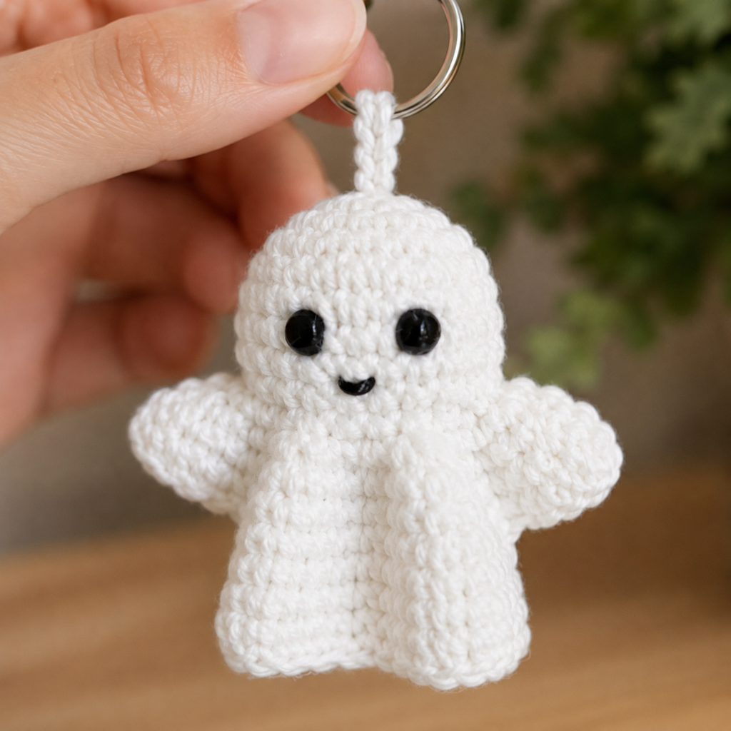 Ghost Crochet Keychain Pattern PDF | Cute Halloween Amigurumi Keyring | Easy Crochet Pattern | Instant Digital Download