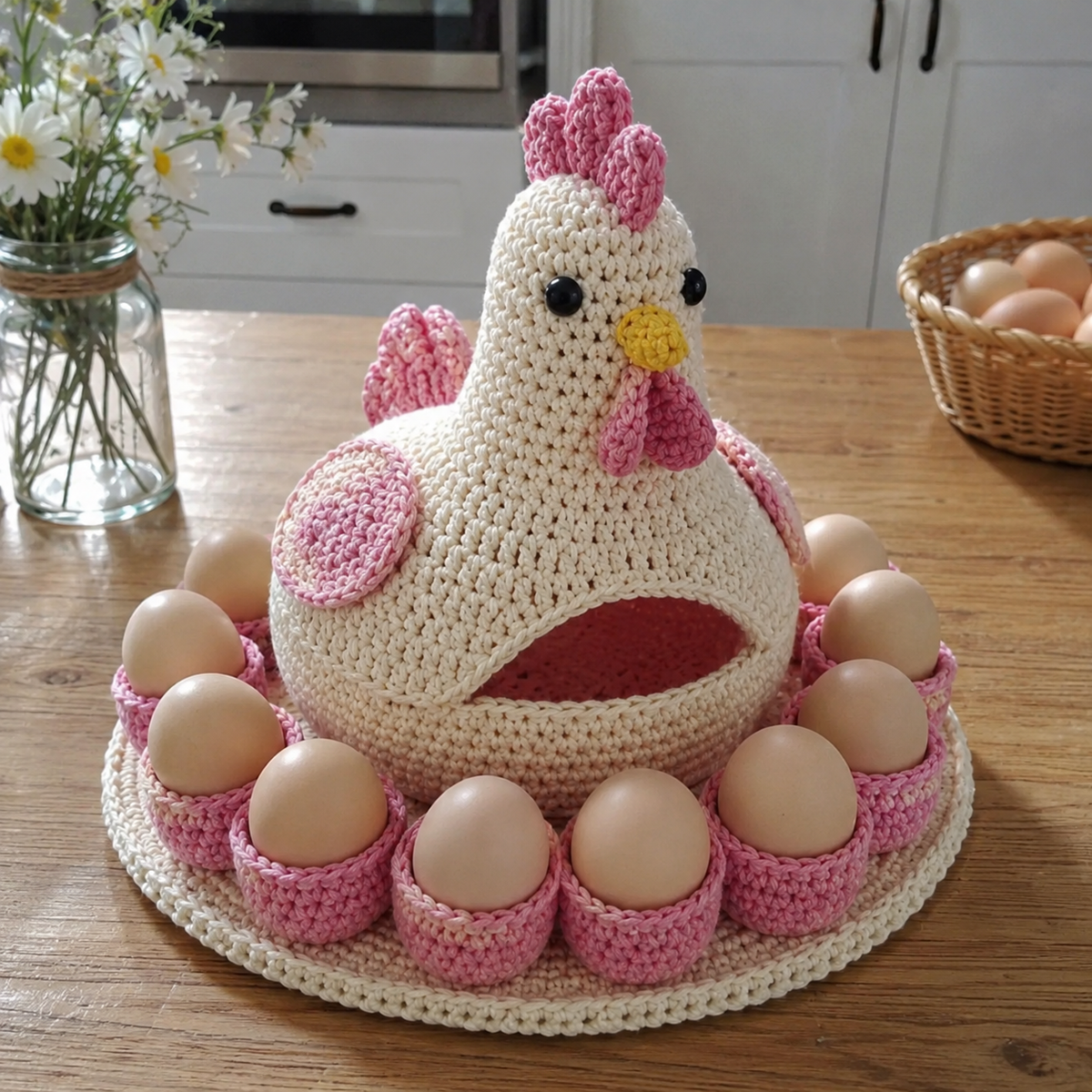 Crochet Chicken Egg Holder Pattern | Egg Basket PDF