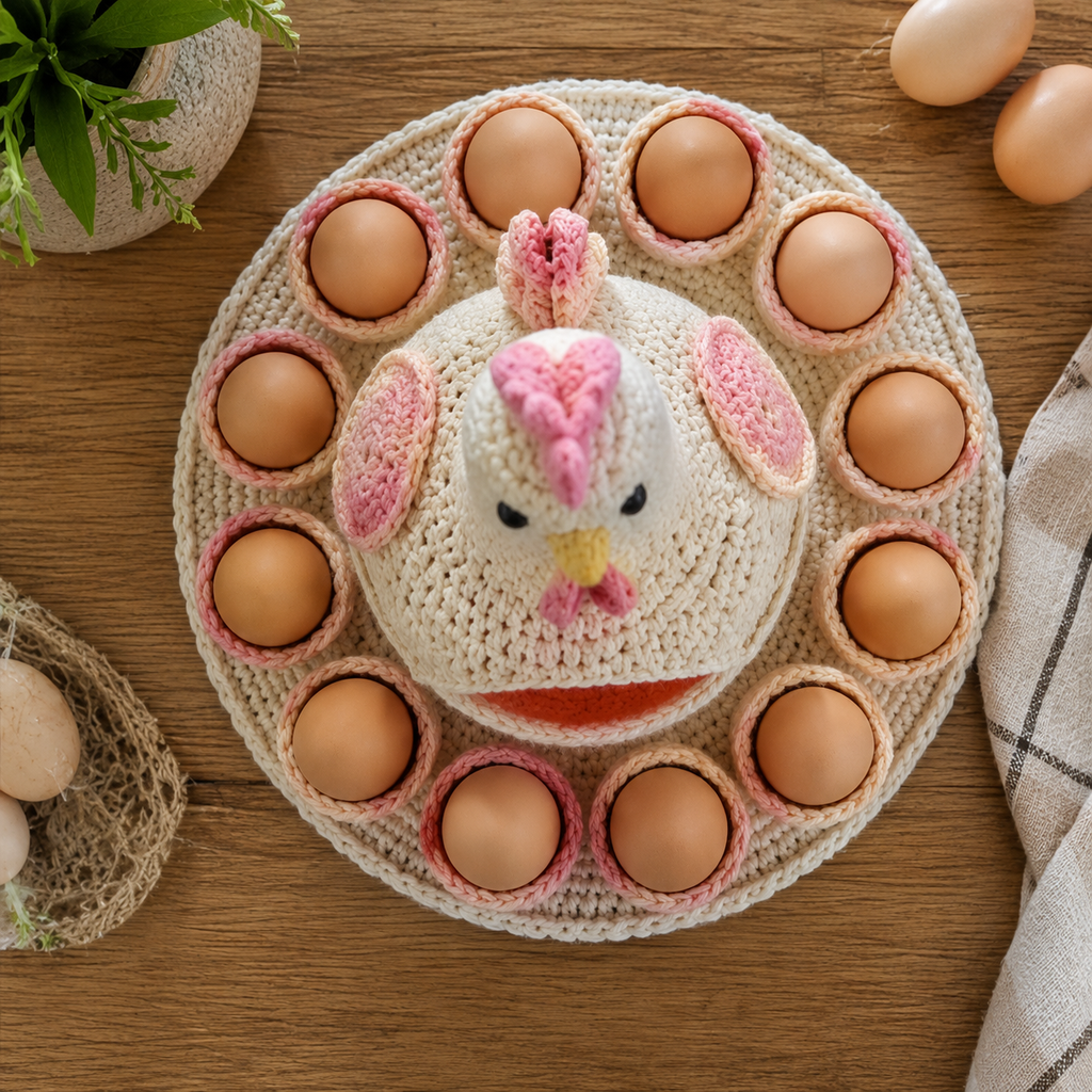 Crochet Chicken Egg Holder Pattern | Egg Basket PDF