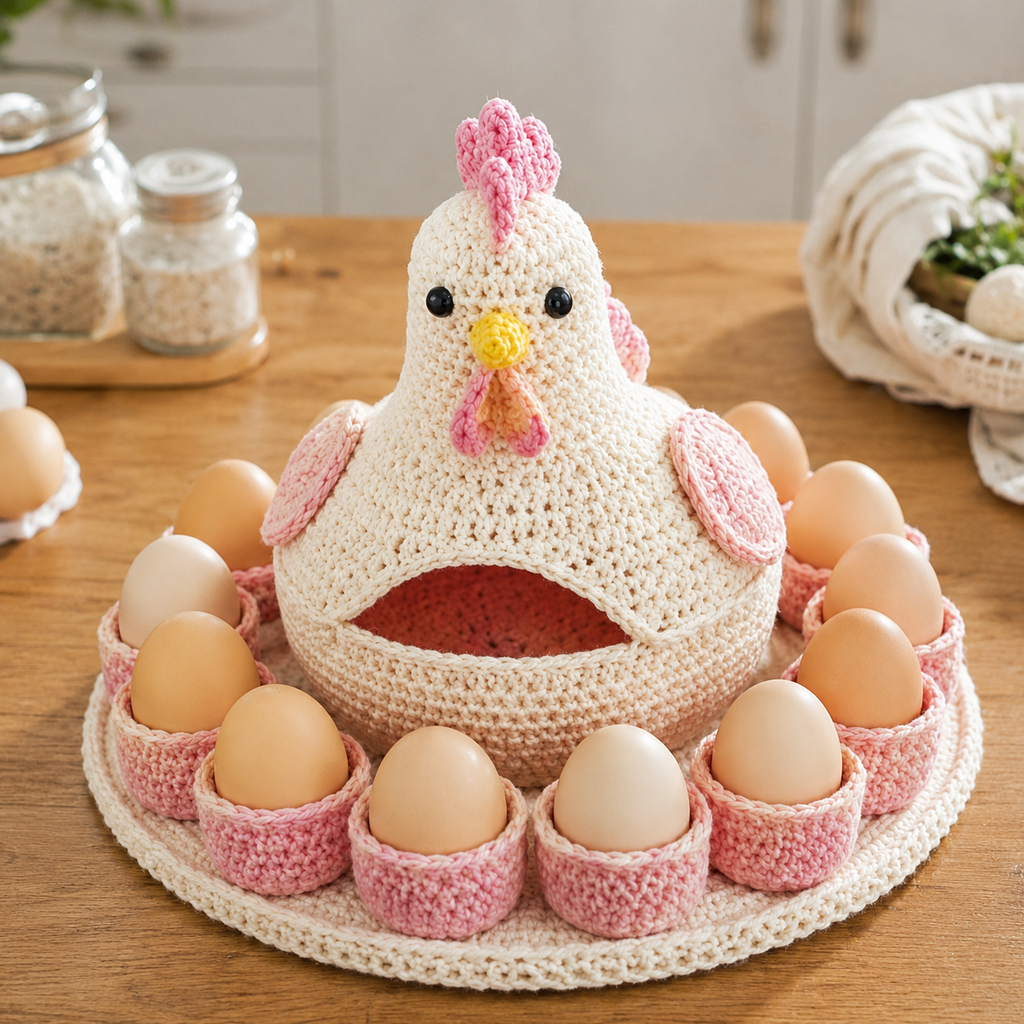 Crochet Chicken Egg Holder Pattern | Egg Basket PDF