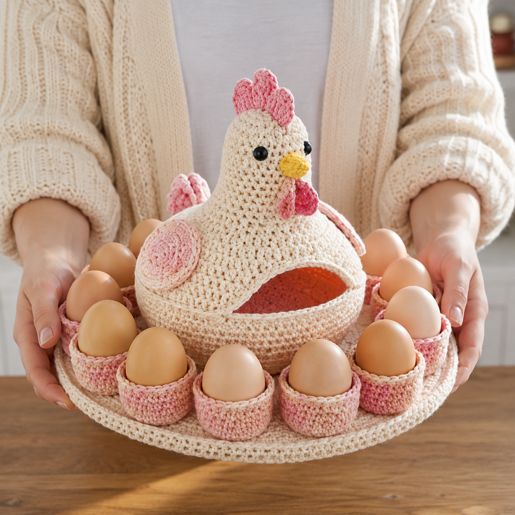 Crochet Chicken Egg Holder Pattern | Egg Basket PDF