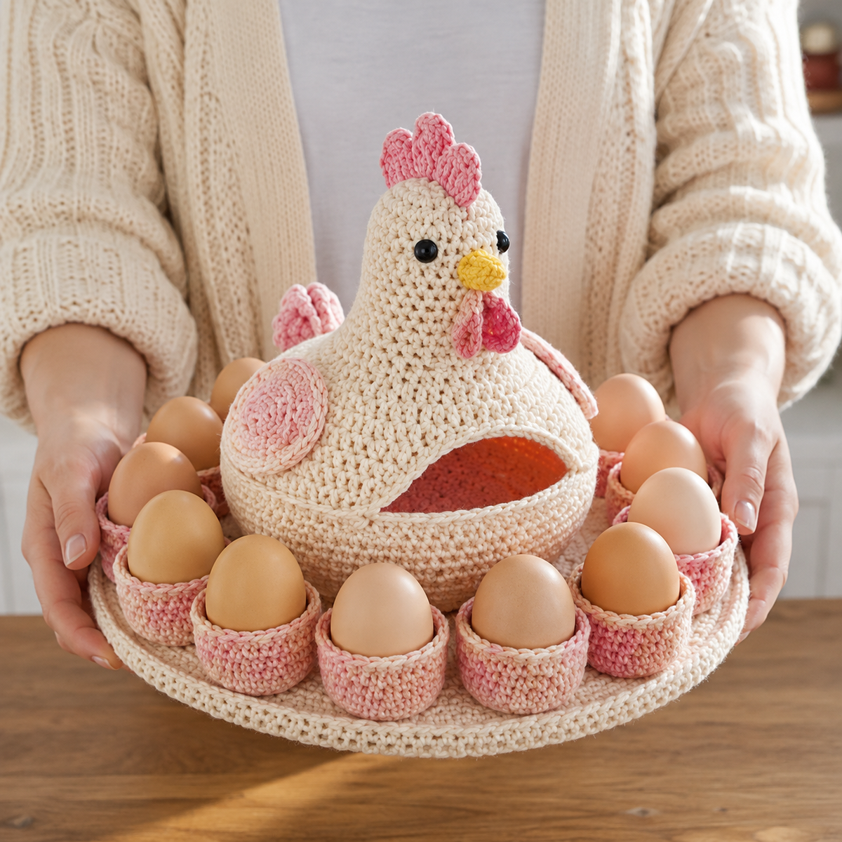 Crochet Chicken Egg Holder Pattern | Egg Basket PDF