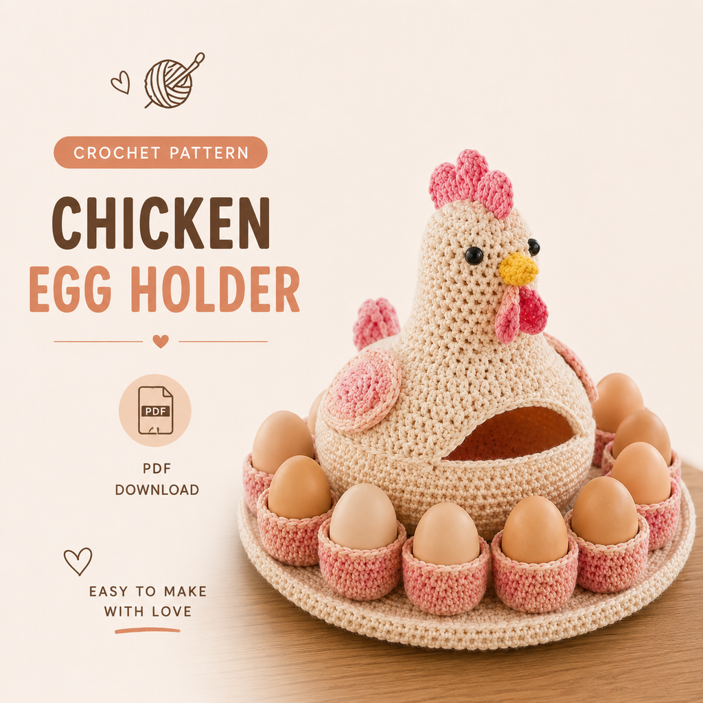Crochet Chicken Egg Holder Pattern | Egg Basket PDF